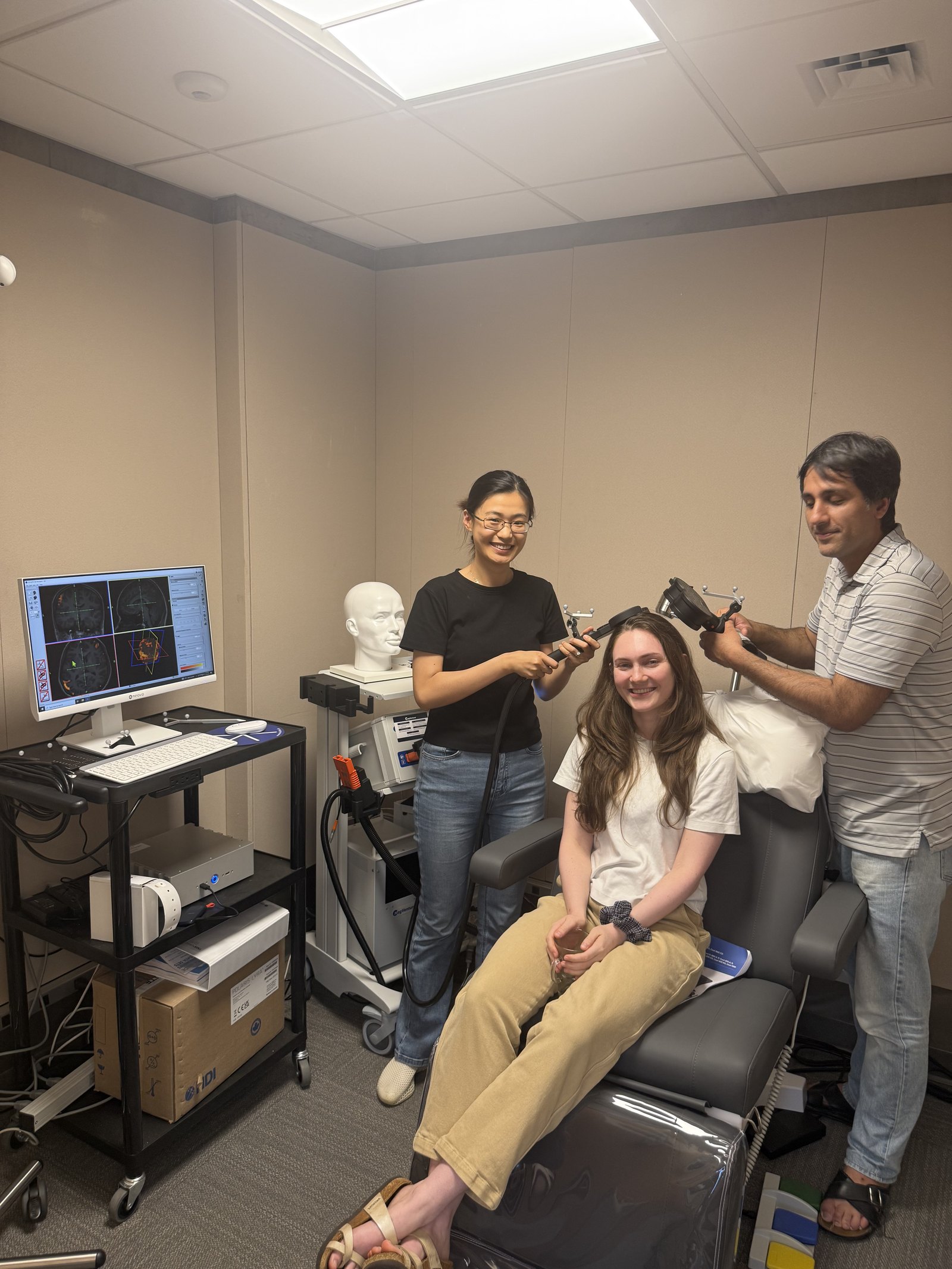 Transcranial magnetic stimulation session