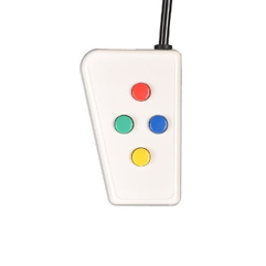 Four-button bimanual response handset